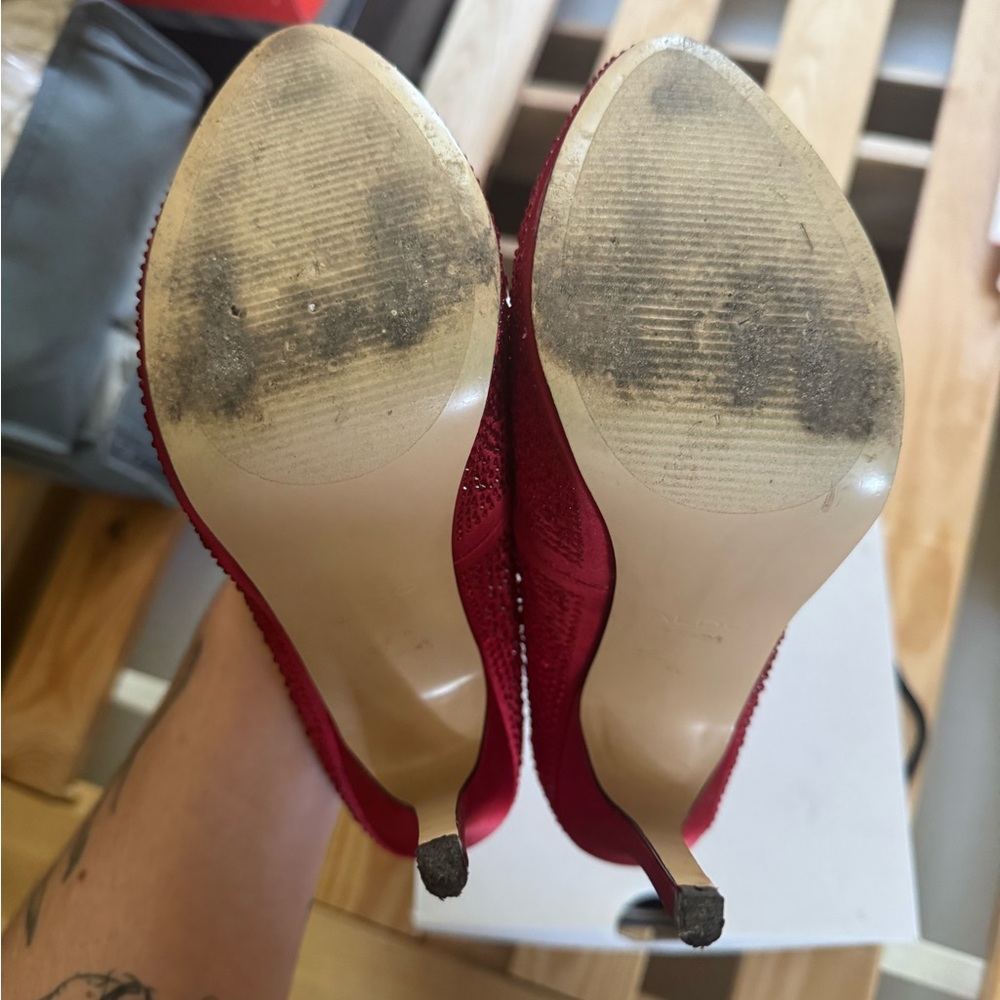 Aldo Red Rhinestone Heels - Picture 6 of 8